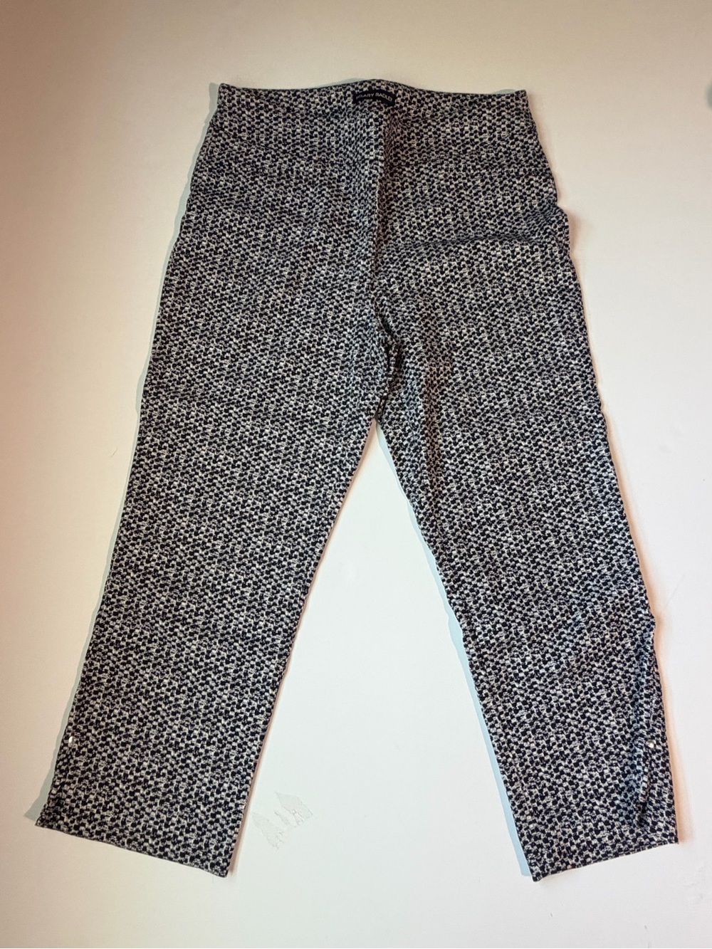 Hillary Radley High-Rise Black & White Pattern Capri Pants